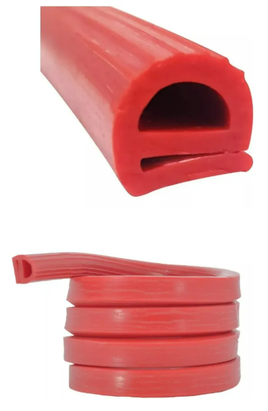 Perfil de Silicone tipo E Vermelho.